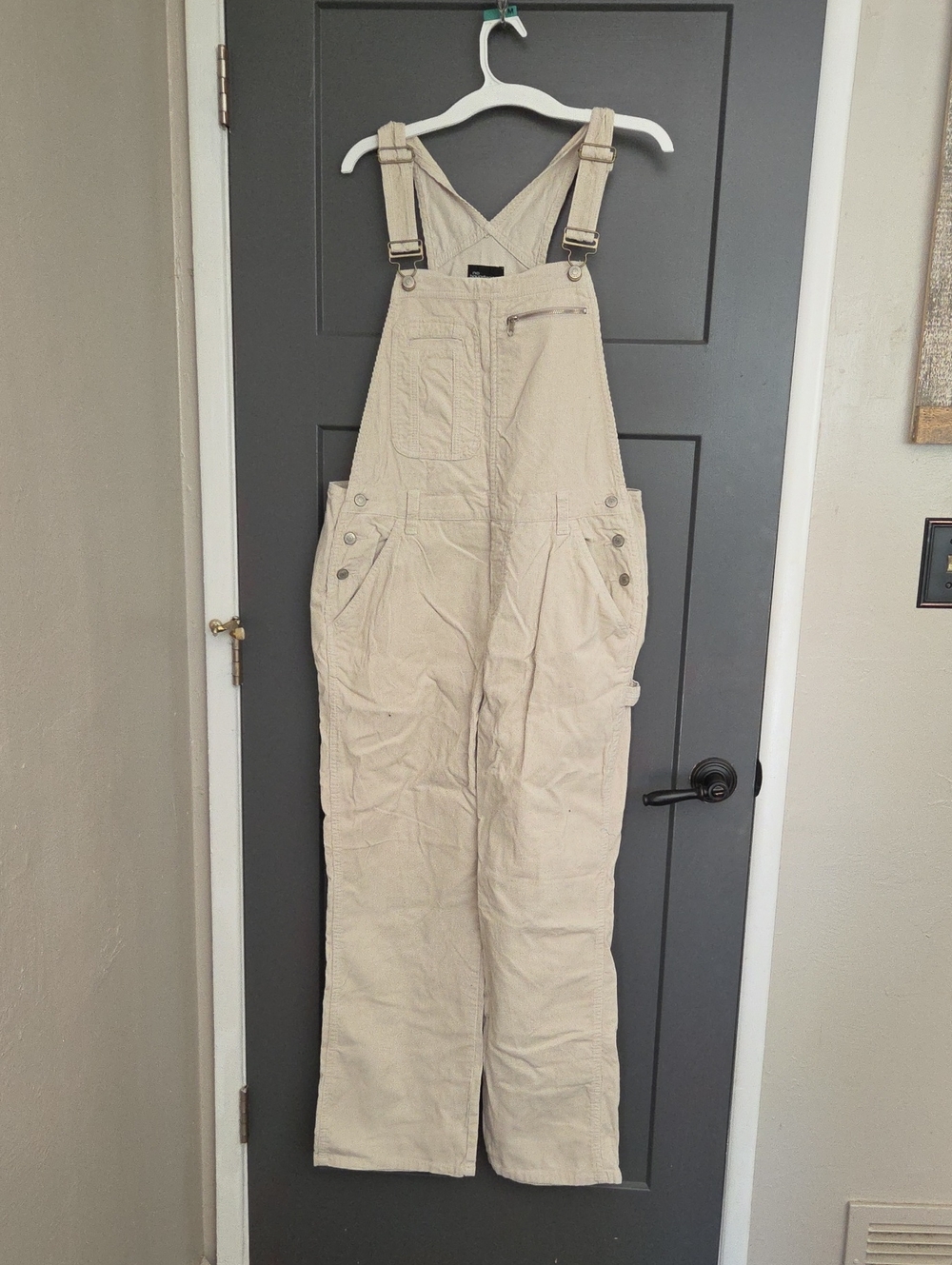 Women's Overalls. No Boundaries Brand Corduroy Beige Material.